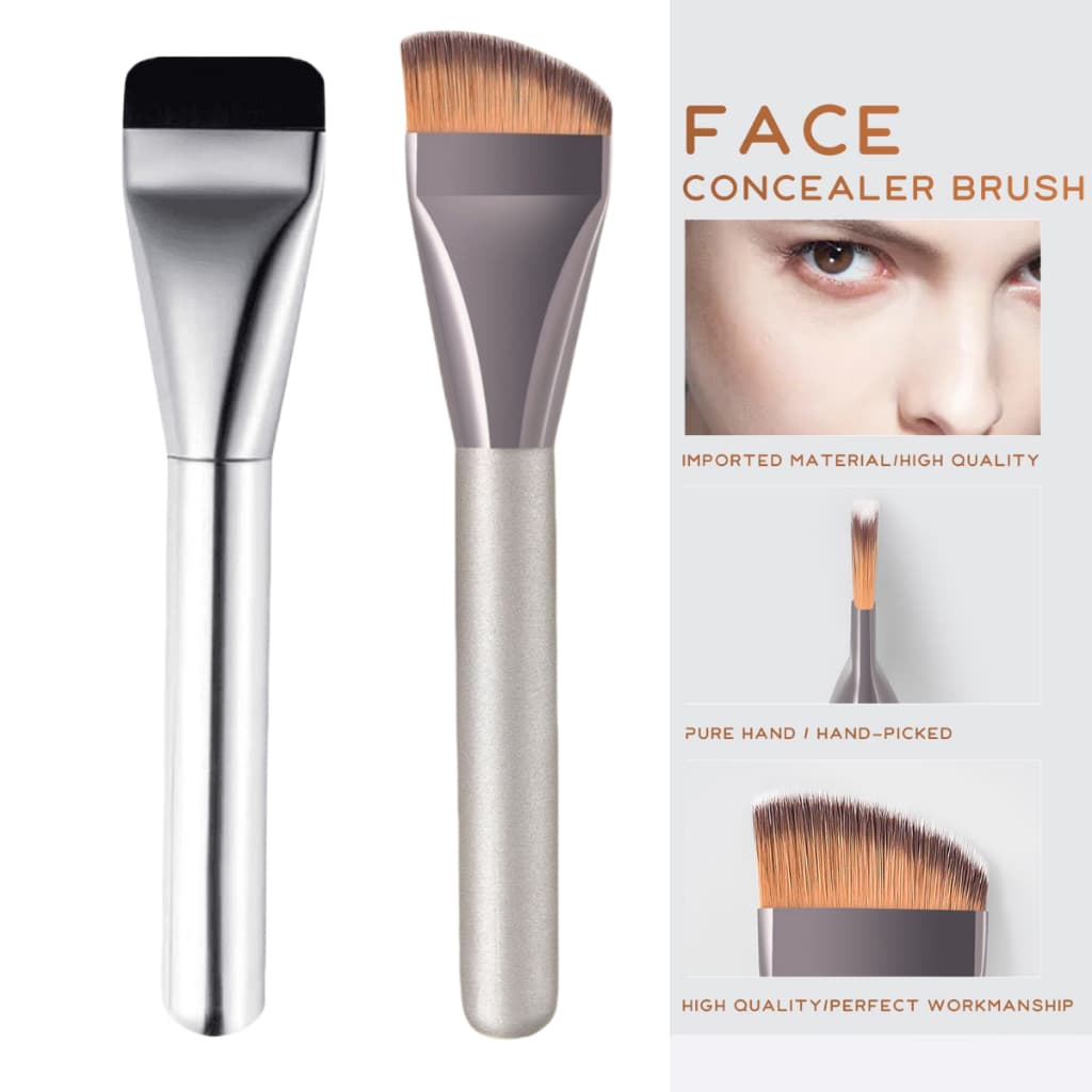 Kit de 2 Pincels De Base Corretivo, Contorno Facial, Máscara Facial, Mistura Plana Pincel De Maquiagem