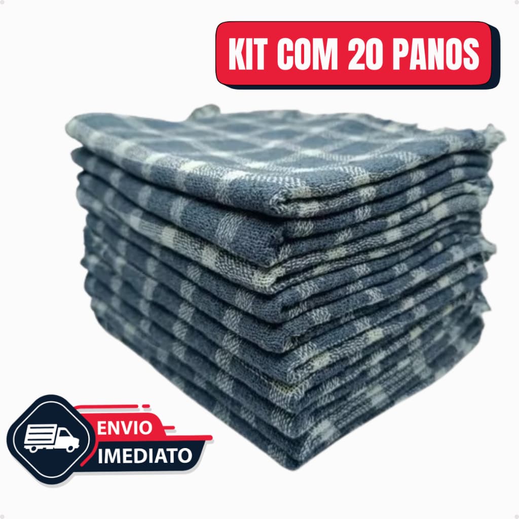 Pano de Chão Grande Saco Duplo 100% Algodão Xadrez Perfeito Para Limpeza Geral