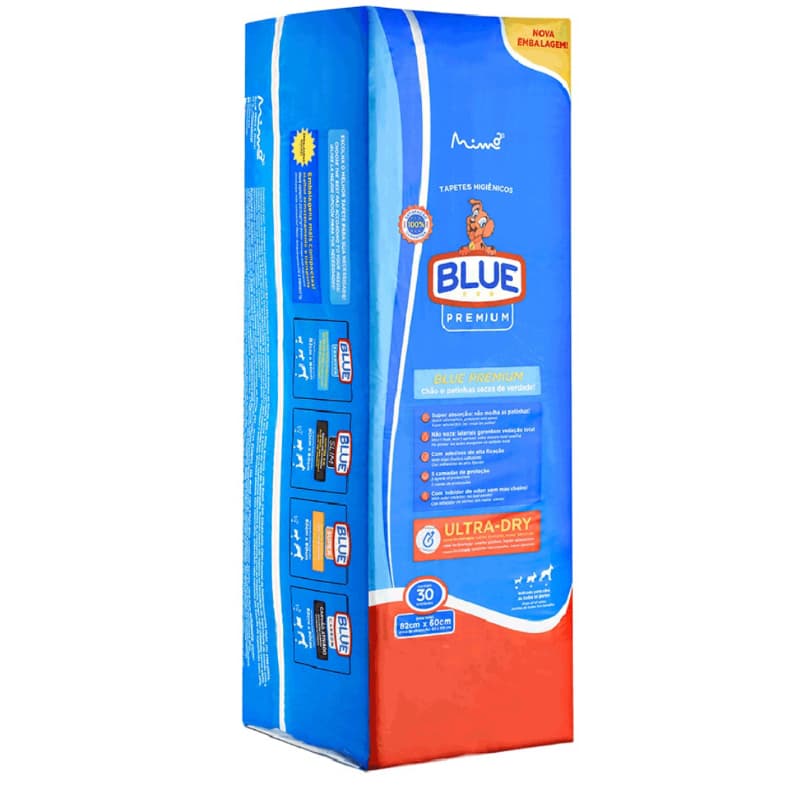 Tapete Higiênico Blue Premium Original 82x60 com 30 unidades