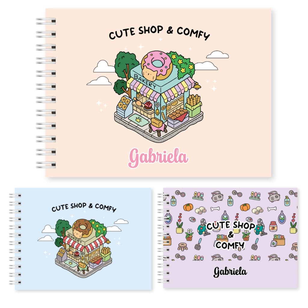 Livro de Colorir Comfy Days Cute Shop 70 Folhas 180g Caderno Desenho Coloring Book Bobbie Goods