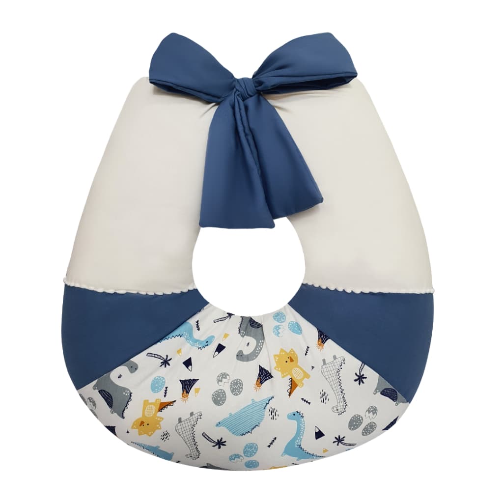 Almofada de Amamentação 100% Algodão Com Laço Zíper Refil e Capa Removível 200 Fios