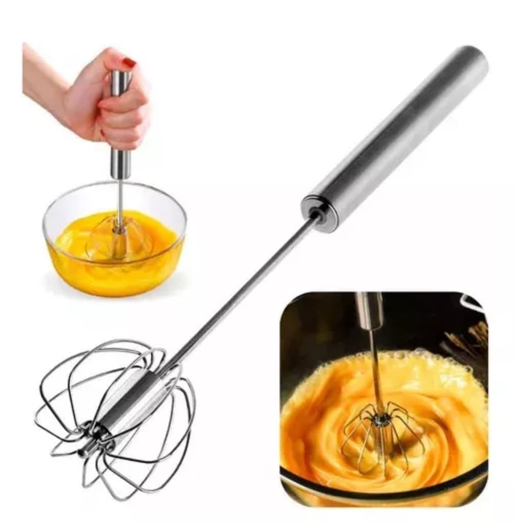 Batedor Mixer Ovos Bolo Fouet Fuê Giratório Cabo Inox Clara