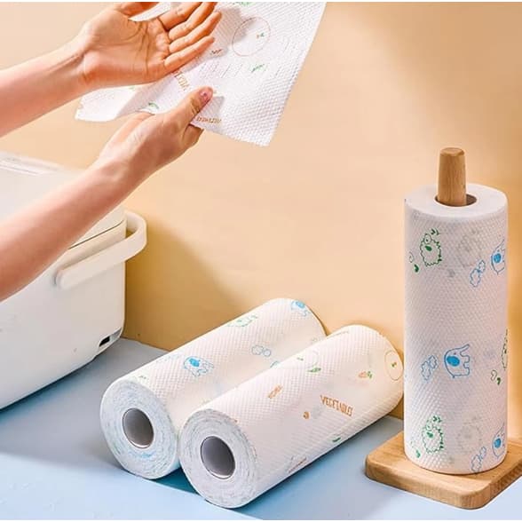 Rolo Pano Limpeza Reutilizável Cozinha 125 Folhas Absorvente Lavável Ecológico Fibra Natural ref: E311