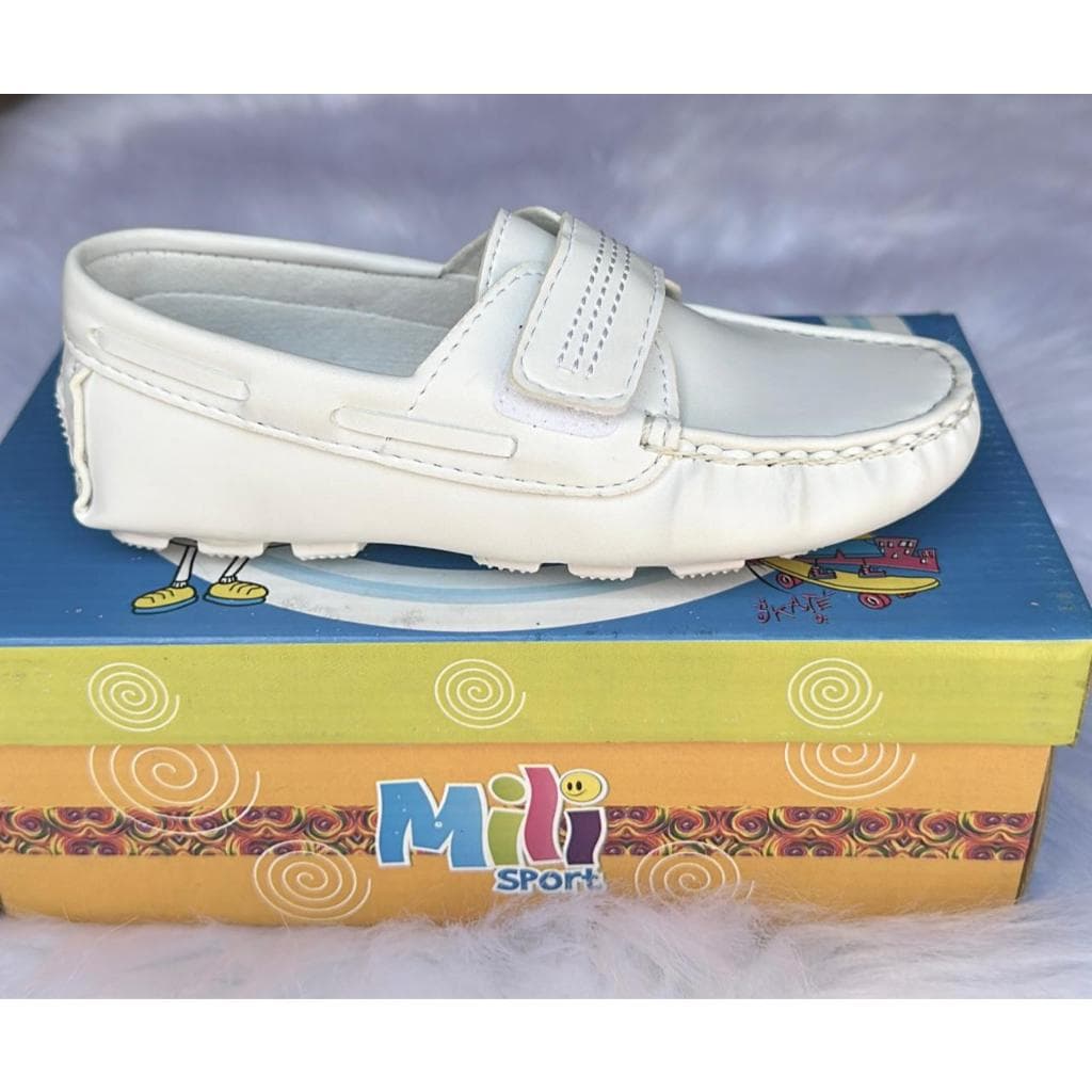 Sapato Mocassim Infantil Branco Para Batizado e Festa Menino