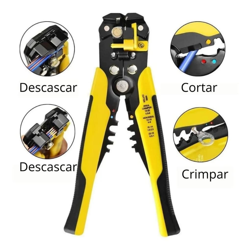 Alicate Automático Decapador Crimpador  Eletricista Descacador Fios Decapador Fio Automático 5 Em 1