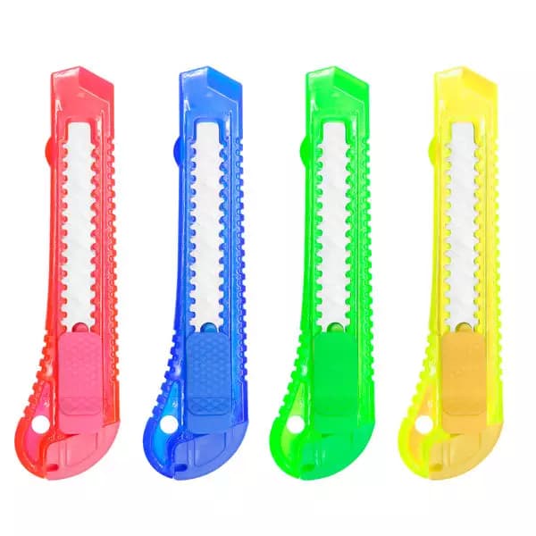 Kit c/12 Estilete Colorido Lâmina 18mm 12un - SP461