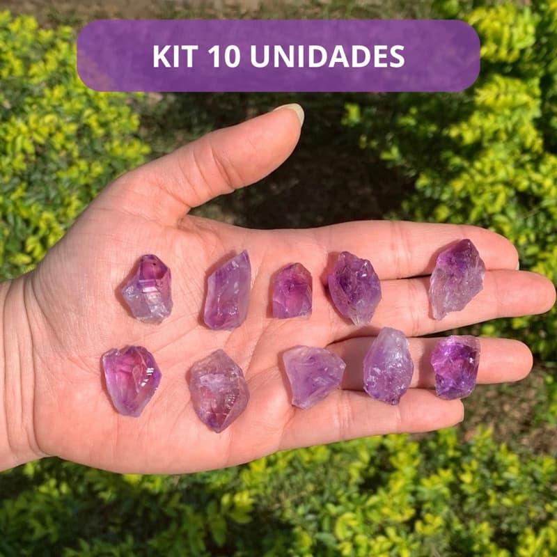 10 Unidades de Ametista Cristal Pedra Natural Bruta