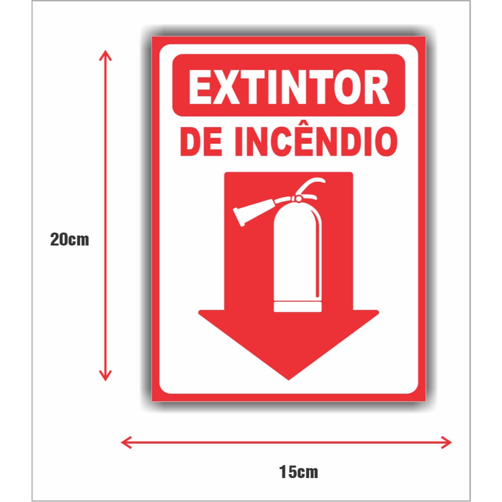 Placa Indicativa de Extintor de Incêndio com Carga de Pó Químico