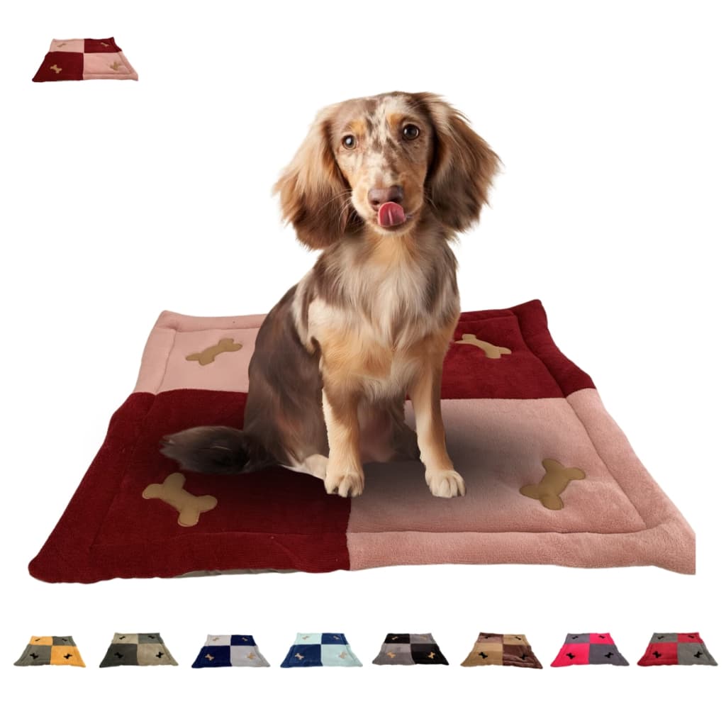 Colchonete Quadrad 70x70cm Tapete Pet De Inverno/Verão  Para Cachorro e Gato Com 4 Osso Bordado