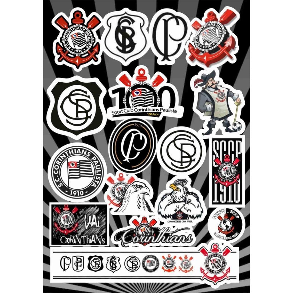 Cartela De Adesivos Personalizados Time - Futebol Carro Moto Bike Motocross Caminhão Super Qualidade Infantil Adulto