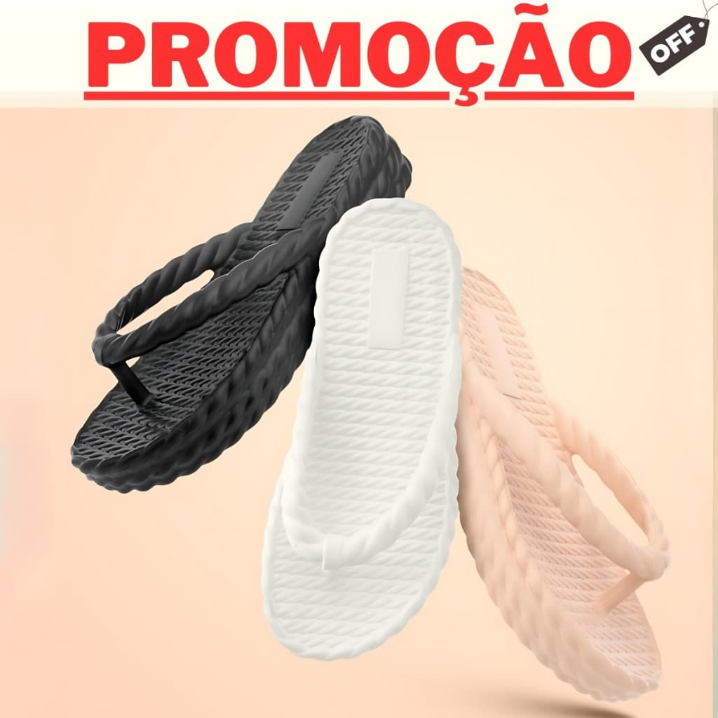 Sandália Chinelo 3 Tiras Plataforma Nuvem Feminino Trançado Confortável