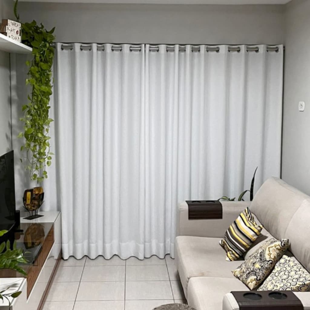 Cortina Voil Gaze De Linho 7,00 x 2,40/2,50/2,60/2,70/2,80  C/forro Blackout Grosso Original Sala ou Quarto