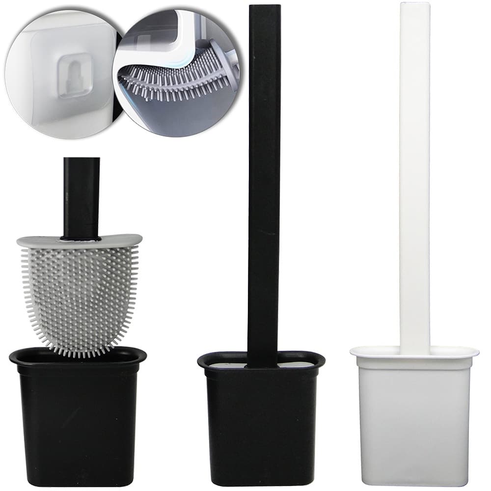 Escova de Silicone Para Limpeza de Vaso Sanitário Privada Banheiro Com Suporte de Parede