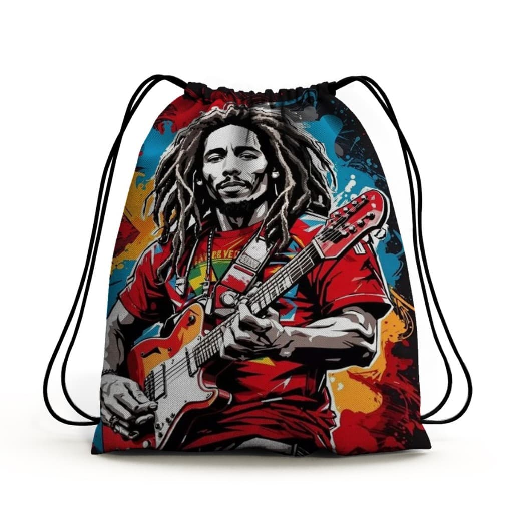 Bolsa Mochila Saco De Costas Unissex Masculino e Feminino Bob Marley