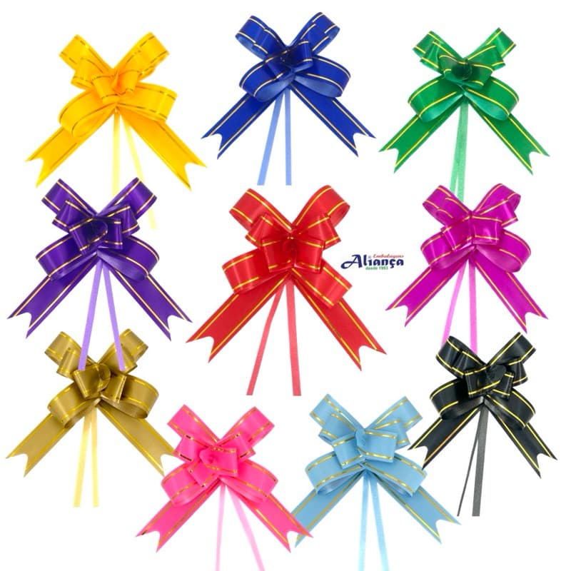 100 Laço Fácil 12mm x 21cm. Cor única no pacote ou Sortido.