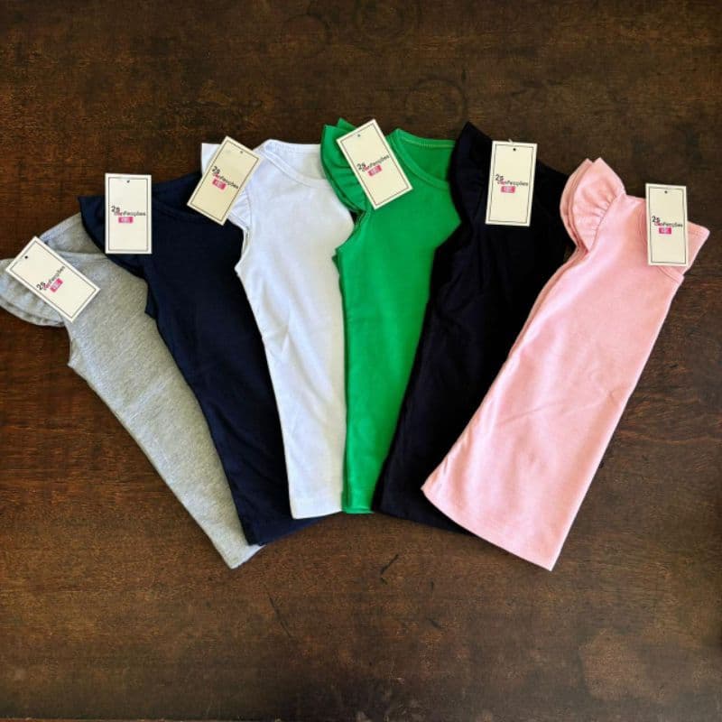 Kit sortido 3 Blusa Infantil Camisa Menina Manga Franzida sem estampa 1 ao 10