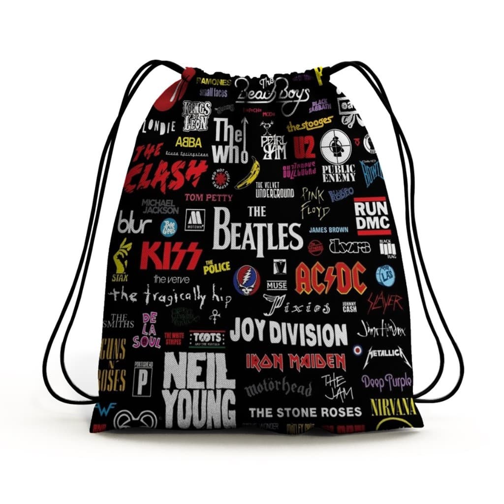 Bolsa Mochila Saco De Costas Unissex Masculino e Feminino Rock