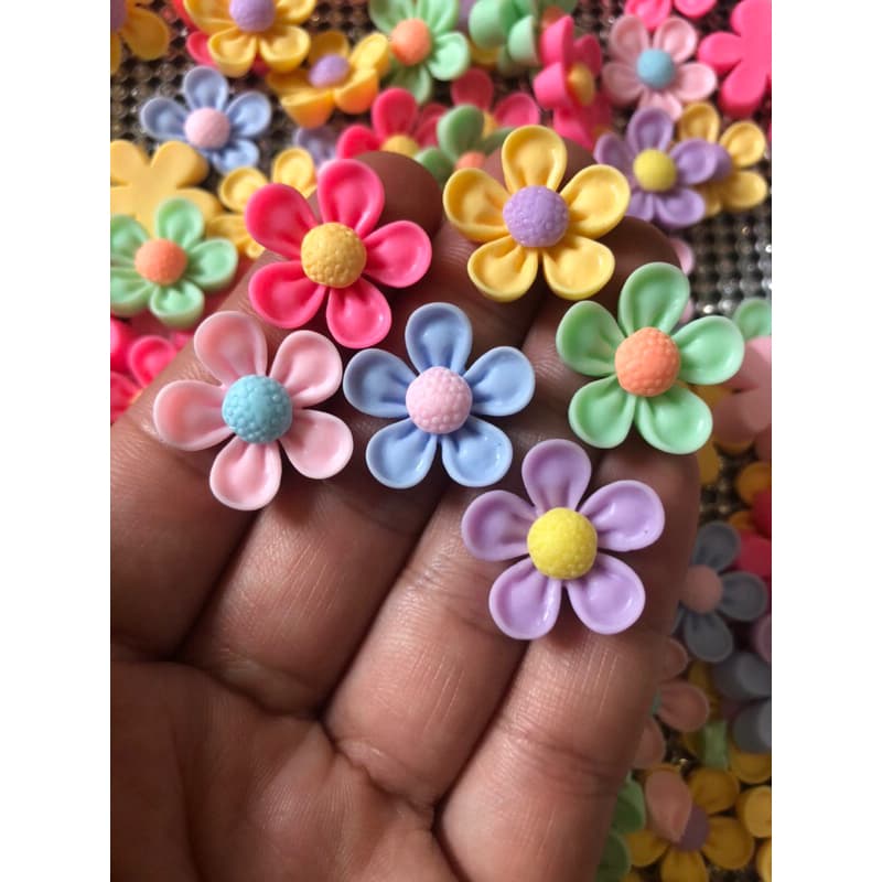 Aplique Flor Princess em resina 25mm-20unid