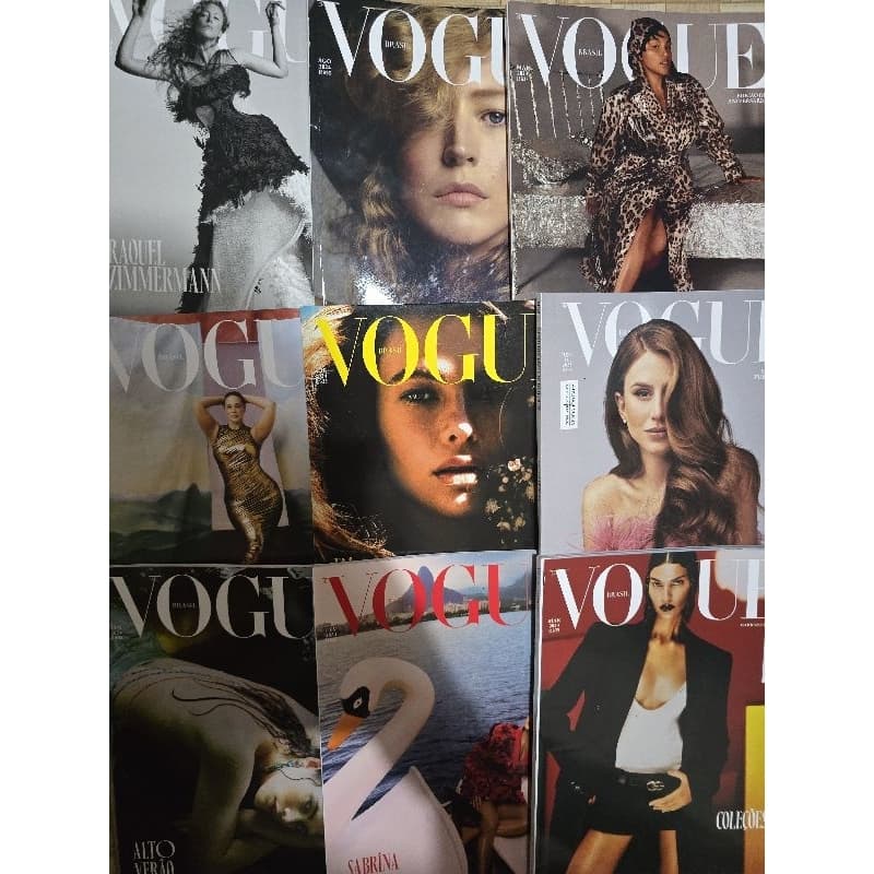 Lote com 05 revistas Vogue Brasil