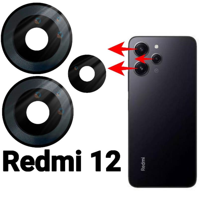 Vidro da Camera Para Xiaomi Redmi 12 Xiaomi Lente da Câmera Traseira Vidrinho Traseiro redmi 12 + Dupla Face