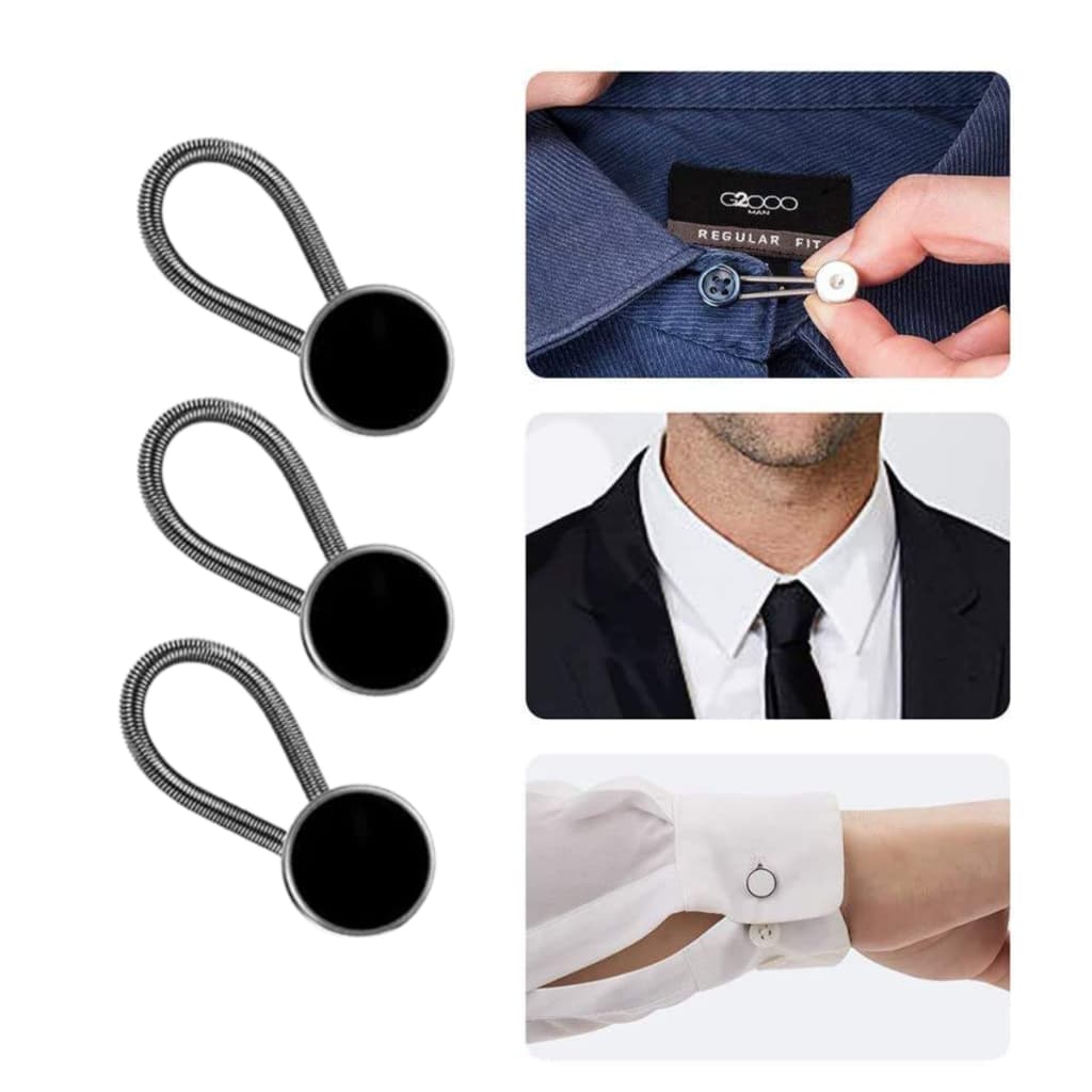 Extensor De Botão Colarinho Camisa Social Apertada alargador Kit 3un