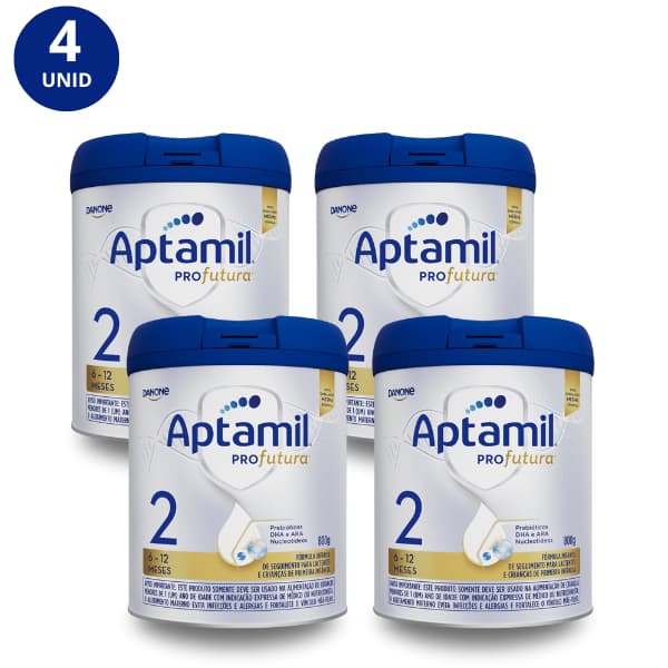 Kit 4x Fórmula Infantil Aptamil Profutura 2 Danone Lata De 800g