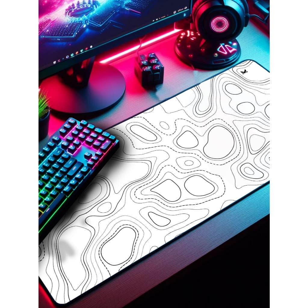 Mouse Pad Gamer Abstrato Marca Muleka  Borda Custurada Diversas cores e Tamanhos