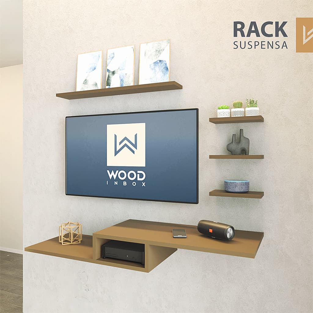 Rack Suspensa nicho para sala / Quarto com três opções de cores