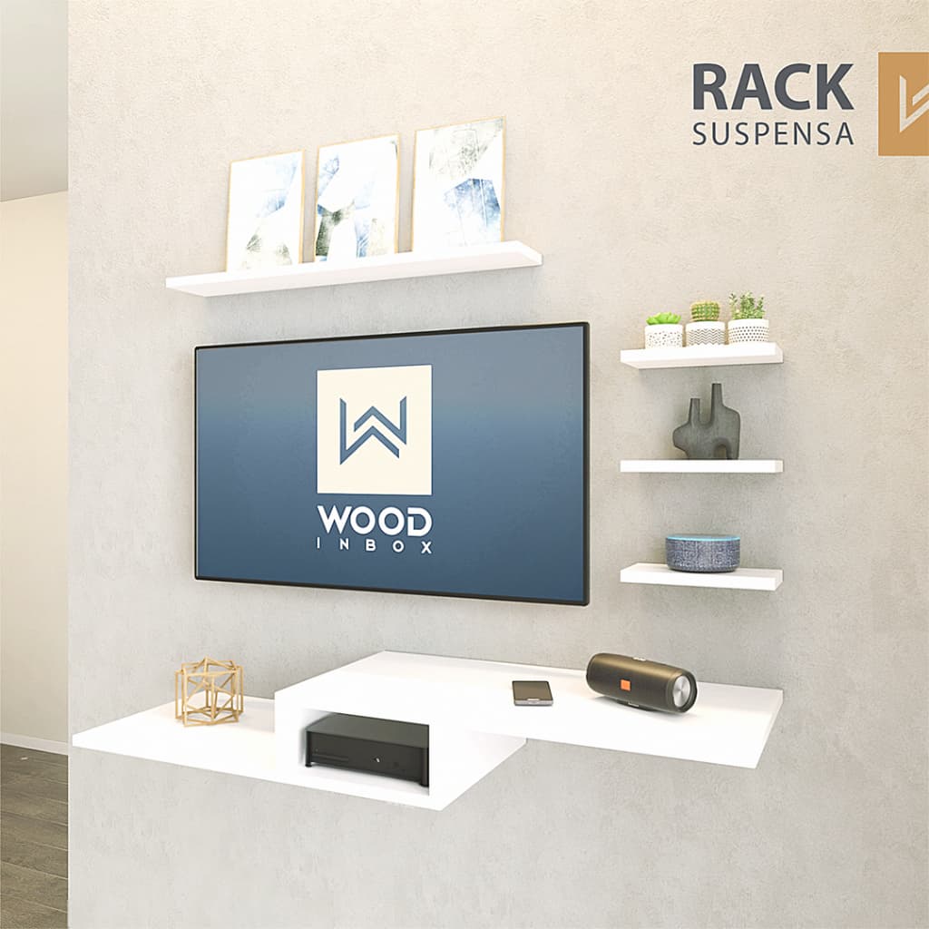Rack Suspenso para quarto e sala Nicho para TV