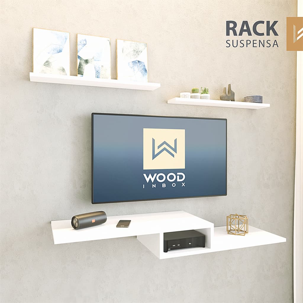 Nicho para sala rack suspenso 4 prateleiras sala quarto