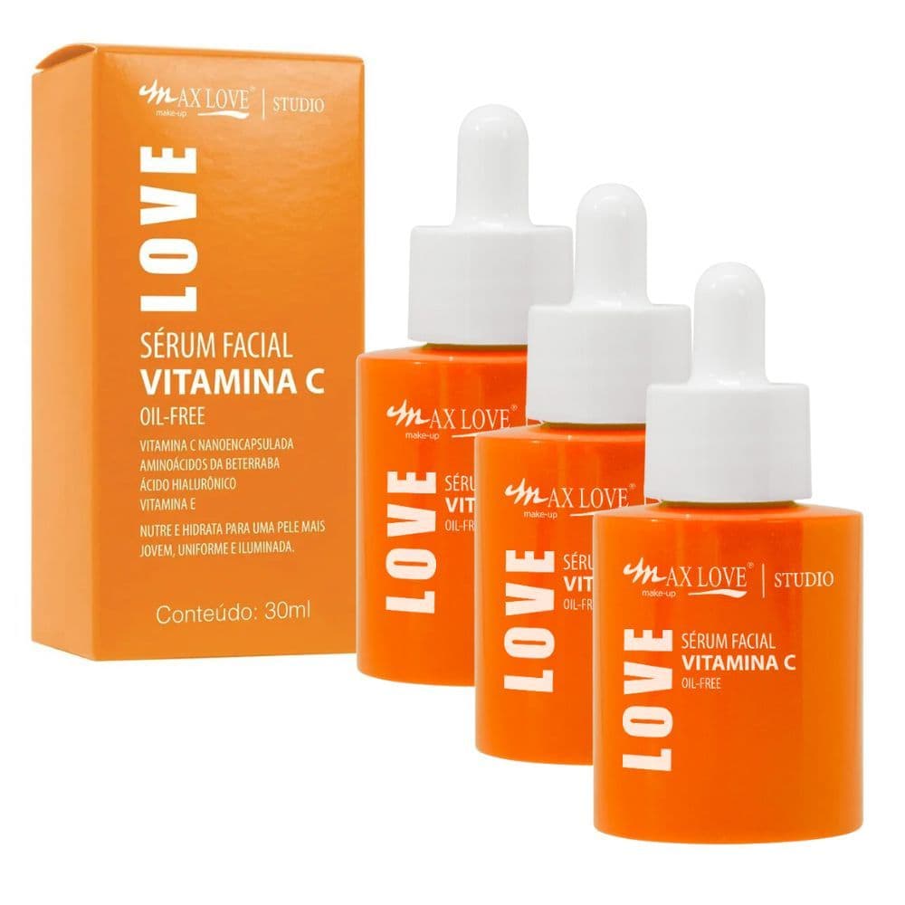 Kit c/ 3 Sérum Facial Vitamina C Oilfree Max Love