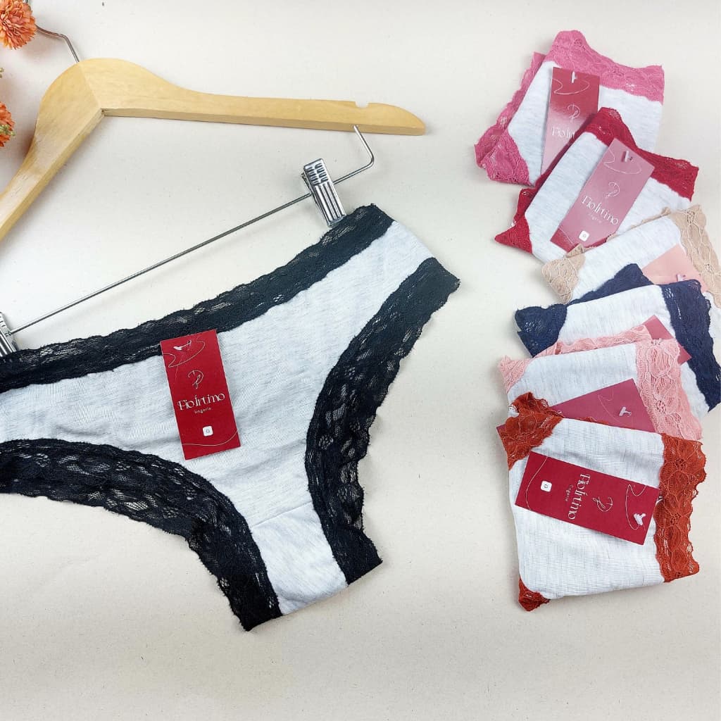 kit 10 Calcinha Feminina Algodão Tanga Renda Lingerie Conforto