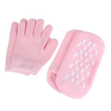 Kit Meias e Luvas de Hidratação Para Os Pés e Mãos Ressecadas Rachada Esfoliante Reutilizavel