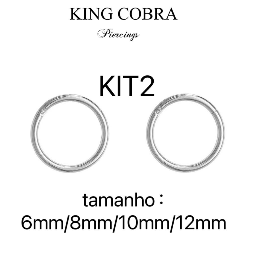 Kit 2 Piercing Argola Segmento Articulado Aço cirúrgico Nariz/helix KA201