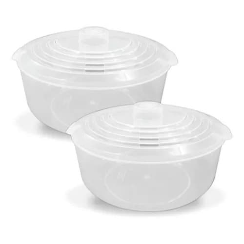 2 Panelas P/ Microondas Multiuso Faz Arroz Legumes Pipoca