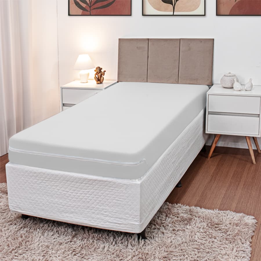 Capa De Colchão Solteiro Malha Gel Resistente com Ziper