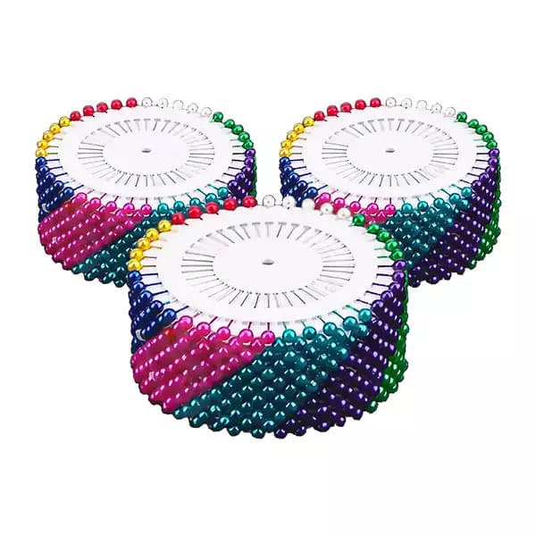 Kit Alfinete de Cabeça Colorida 1440 Unidades 36 Discos SP303 para Costura e Artesanato