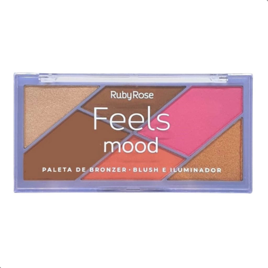 Paleta Trio Bronzer, Blush e Iluminador Feels Mood - Maquiagem Ruby Rose