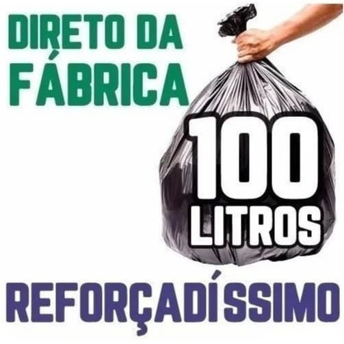 Saco de lixo 100 litros reforçado resistente 100 unidades 10 micras direto da fábrica
