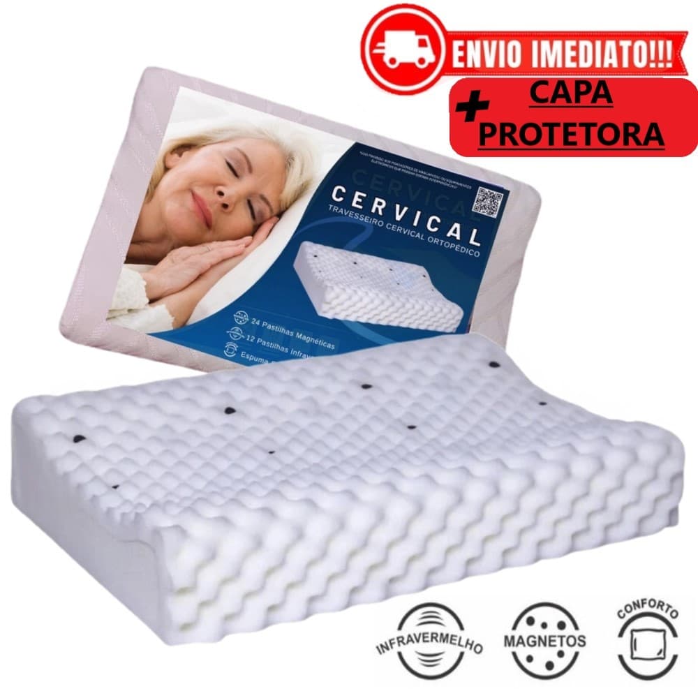 Travesseiro ortopédico cervical coluna anti ronco alivio da dor espuma soft premium