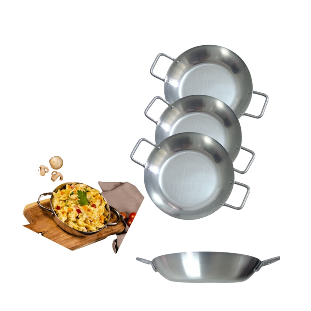 Frigideira Pergaminho Com Borda Reforçada em  Alumínio 500 ml Kit com 04 Unidades