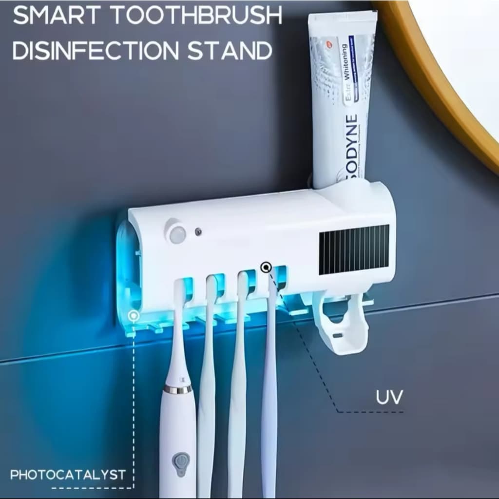 Aplicador Pasta De Dente Suporte Dispenser Escova Automático Com Esterilizador Uv
