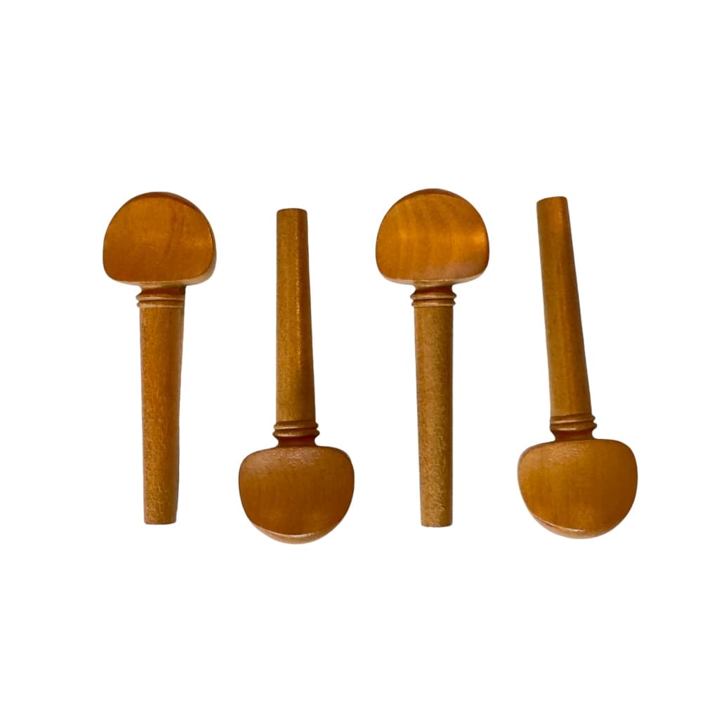 Kit 04 Cravelhas Boxwood Violino 4/4 Marrom Liso Gold Top