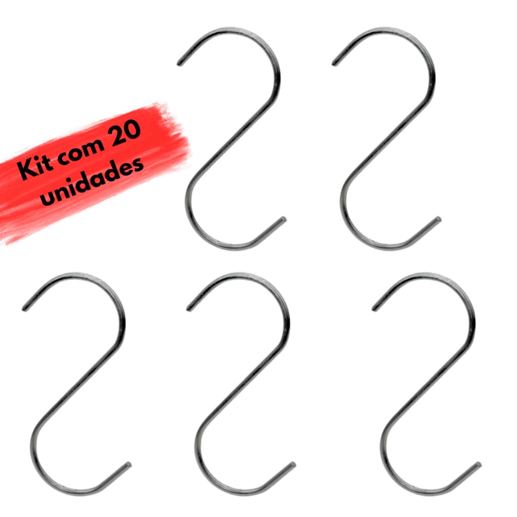 20 Ganchos De Aço Para Vaso Suspenso Jardim Vertical Gancho Jardim