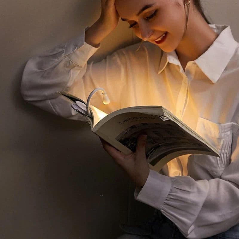 Mini Lâmpada Noturna Leitura Recarregável Portatil De Leds Cuidado Dos Olhos Clip  Estudo Livro 360 ° Ajustável