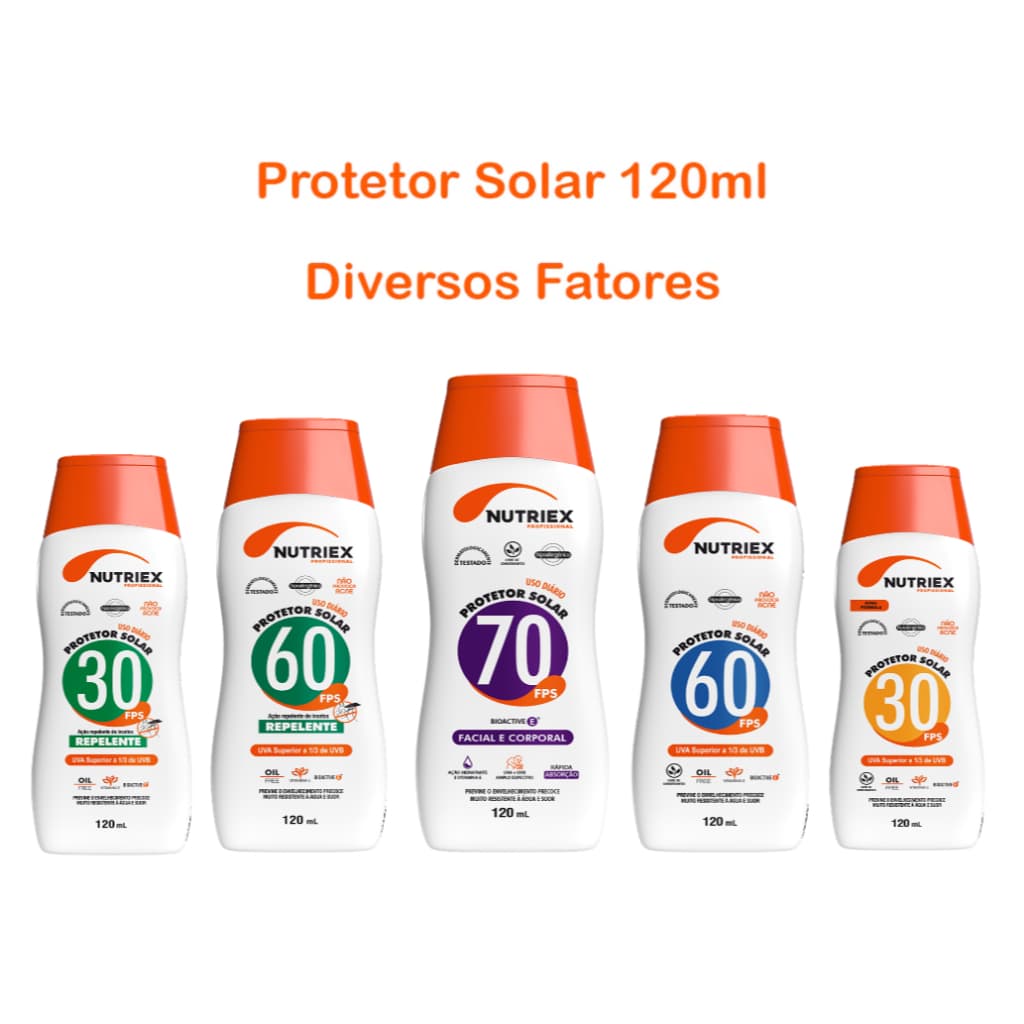 Protetor Solar 120ml Diversos Fatores Com ou Sem Repelente