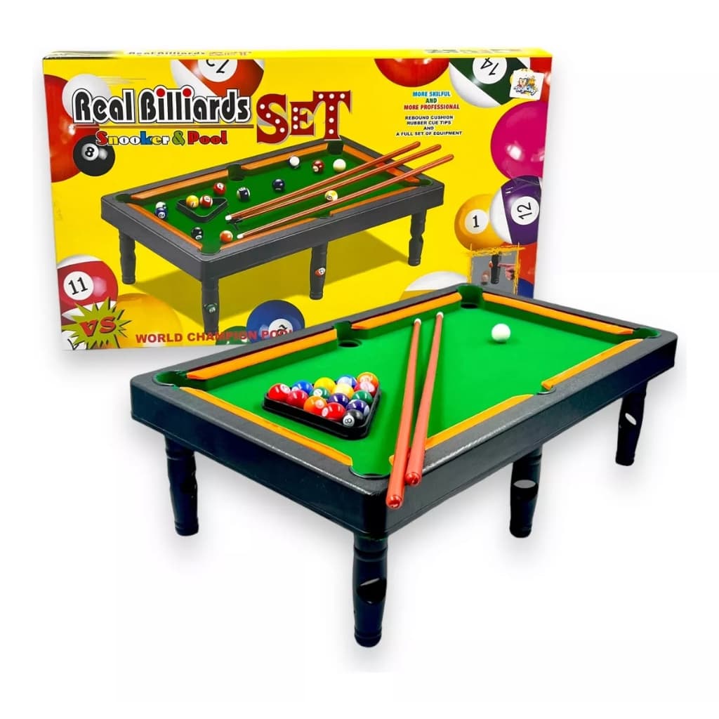 Mini Mesa De Sinuca Com Pézinho Bilhar  Infantil 16 Bolas 2 Tacos
