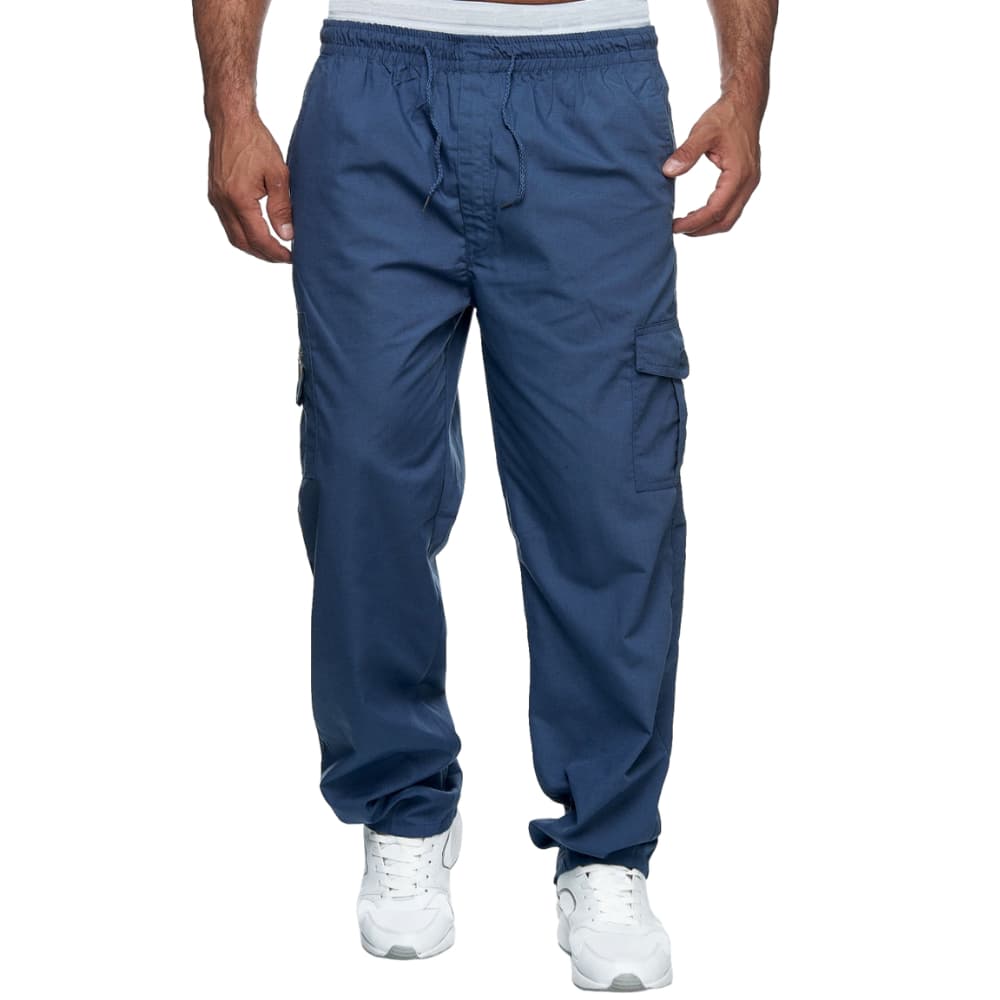 Calça Tactel Cargo Masculina Costura Reforçada Elástico Cintura Unissex Costura Reforçada Larga Estilo Moda Cabe Celular