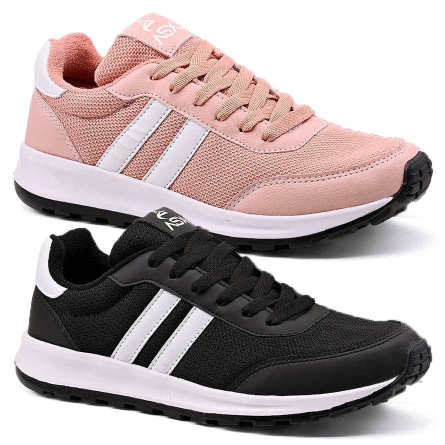 Kit 2 Tênis Unissex Masculino e Feminino Corrida Academia Super Confortável Lançamento