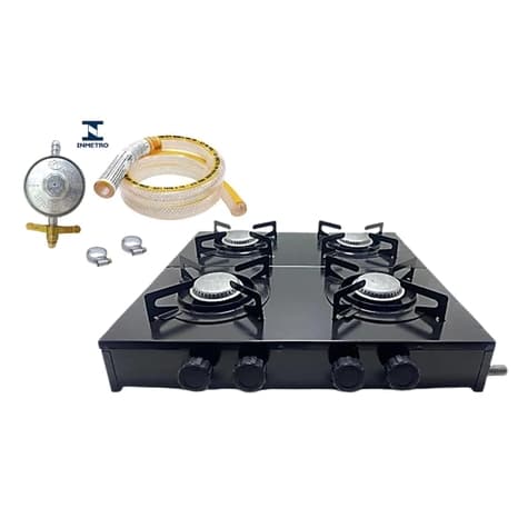 Fogão 4 Bocas  Completo com Mangueira Registro e Abraçadeiras mais vendido